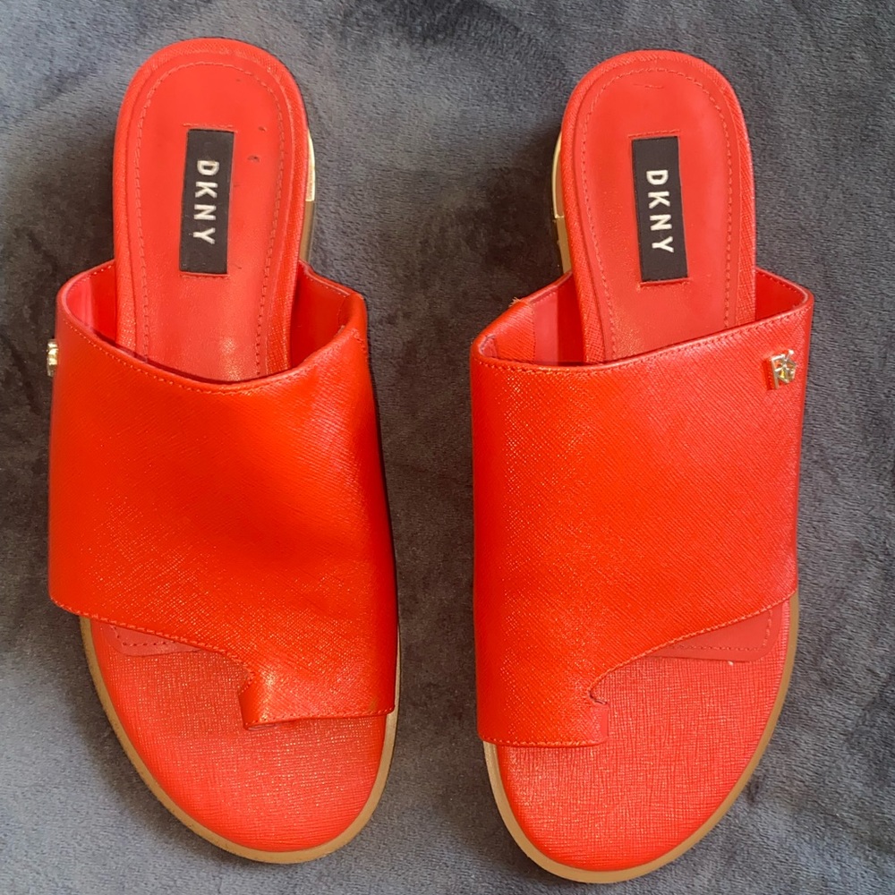 DKNY red sandals